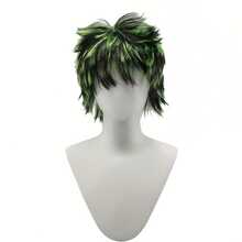 Men's Cos Wigs Are Available In Three Colors: Black, Red, Black, Green, And Black And White. Wave Wigs For Halloween And Carnival Can Be Worn Daily During Festivals. They Are Suitable For All Races. Fluffy And Highlighting Increases Hair Volume. - Multicolor - View 9