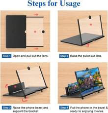 1 Pieza Amplificador de Pantalla para Teléfono Plegable HOG.F3 de 10 Pulgadas, Soporte para Videos 3D, Compatible con Móviles, 25*15*3cm, fácil de montar, resistente. - Negro clásico - Ver 6