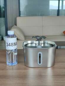 74.4oz/2.2L Automatic Pet Water Fountain, Stainless Steel Cat Water Fountain With Window, Visible Water Level, USB Powered With Replacement Filter, Suitable For Small And Medium Cats And Dogs (Replacement Filter Available Separately) - 2.2L - View 13