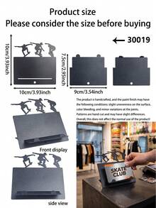 1PC Metal Frosted Creative Business Card Holder-Cyclist Sport / Skateboard Athlete Hollow Business Card Holder/Storage Rack, Suitable For Desks, Gyms, Bedrooms, Offices, Home Decoration, Photo And Business Card Display Rack, The Best Choice For Gifts - View 9