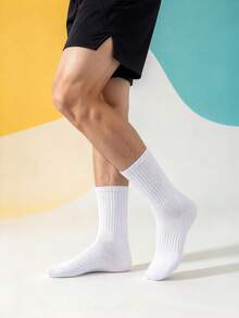 1/5/10/20 Pairs Men's & Women's Waist-Cinching Knee-High Socks, Comfortable Soft All-Season Solid Color Socks - Multicolor - View 4