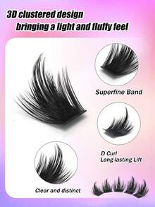 220 Clusters Spiky Cluster False Eyelashes And Lower Lashes, Fluffy Dense Cartoon Style Natural Spiky Cluster False Eyelashes, Fairy Style Cluster Eyelashes, Exquisite Cartoon Eyelashes, D Curl, Single Mink Hair False Eyelashes, Eyelash Extensions, Full Coverage, Home DIY - D - View 4
