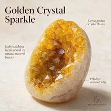 Natural High-Quality Citrine Crystal Cluster, Suitable For Home And Office Decor, Unique Mineral Rock Gift Idea, Can Be Used As A Featured Crystal Collectible, Best Choice For Holiday Gifts - Yellow - View 6