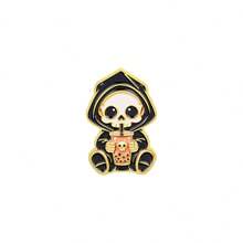Cute Grim Reaper Enamel Pins Set, Cartoon Skull Brooches, Gothic Lapel Pins For Backpacks Jackets Hats, Halloween Accessories Gifts For Friends - Multicolor - View 15