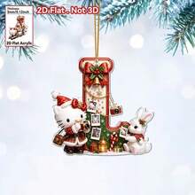 Funko Hello Kitty & Rabbit 26 Letters 2D Flat Acrylic Christmas Hanging Decor, Personalized Letter Ornament, Christmas Tree Pendant, Holiday Home Party Car Interior Decoration Gift - Multi-color - View 21