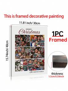 1pc Christmas Family Photo Collage Custom Poster Template, Personalized Gift, Customized Wall Art, Pictures Custom Photo, Customizable Things, Bedroom Decor For Adults, Room Decor, Optional Frame - Multicolor - View 15