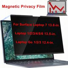 Magnetic Privacy Screen Protector Film For Surface Laptop 7 13.8 Inch 2036 Model Go 12.4 In Film For Surface Laptop 6/5/4/3/2/1-13.5 Inch Matte Laptop Privacy Anti-Peeping Screen, Laptop Privacy Filter, Suitable For Office, Airport, Cafe And Other Public Places - View 1