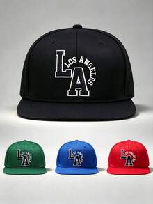 1pc Gothic Men Hats Letter 'LA' Embroidered Hats For Men Adjustable Hip-Hop Cap Ideal For Travel, Hiking, Sun Protection, And Outdoor Activities. - Multicolor - View 8