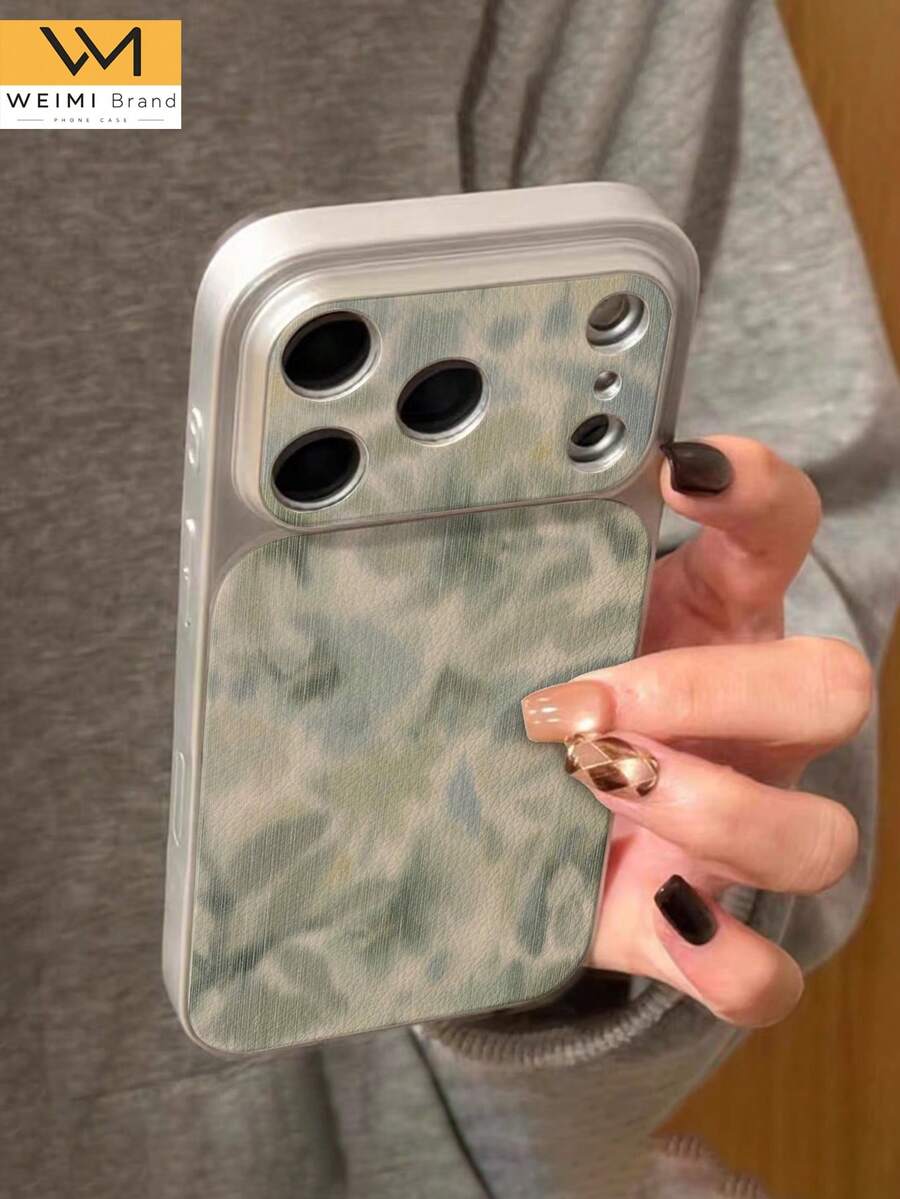 WeiMi 1pc Minimalist Fashion Floral Blurred Flower Hidden Pattern Full Coverage Button Classic Anti-Drop Metal Paint Premium Texture Soft Texture PU Leather Phone Case, Suitable As Birthday Gift, Holiday Gift For Friends, Family, Couples, Yourself, Compatible With IPhone18/18PRO/18PROMAX/17/16/15/14/13/14/12/11 Series - Multicolor - View 1