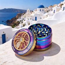 1pc 52mm Colorful Insect Design 4-Layer Zinc Alloy Metal Herb Grinder, Smoking Accessory Crusher - Colorful - View 5