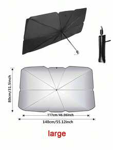 1-Pack Car Sun Shade - Protect Your Car's Interior From Summer Sun - Windshield Protection And Sunshade Accessory - Silver - View 4