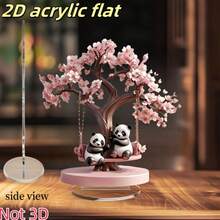 2D Flat Printed 1pc Swing Tree Couple Panda Desk Decor Sculpture - Multi-Functional Decoration, Suitable For Desk, Bedroom, Office, Dining Room, Bookshelf, Living Room, Kitchen, Store - Unique Gift, Perfect For Friends, Family Gifts - A - View 4