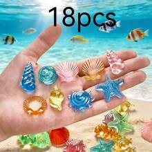 30pcs Colorful Artificial Decorative Shells (Randomly Selected), Crystal Clear, Suitable For Fish Tanks And Amphibian Terrariums, Perfect For Creating Starfish, Shell Or Beach Themed Decor - A - View 6