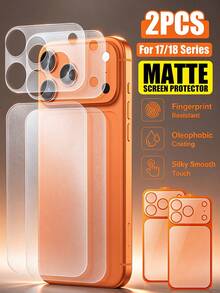 Mr. War Gorilla 2 Packs[Matte Lens Protector + Matte Back Film]Matte Soft Film Sticker, Waterproof And Stain-Resistant, Fingerprint-Resistant, High-Definition Lossless Image Quality, Advanced Adhesive Technology, Fits Body Perfectly, No Peeling. Compatible With IPhone 18promax/18pro/17promax. - Clear - View 7