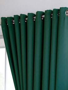 2pcs Blackout Curtains, Suitable For Living Room, Balcony, Dining Room, Bedroom, Home Office, Easy Installation With Grommets - Green - View 4