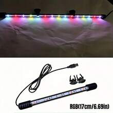 1个LED水族箱灯，双排RGB/蓝白光可选，可潜水夹式灯，提升鱼缸装饰效果，适用于水族箱照明、派对装饰、礼品 - 彩色 - 查看 28