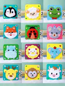 1/3/12pcs Animal Theme Sewing Kit For Beginners - 4pcs Tools And Materials, Creative Handmade Doll And Decor Making Set - Multicolor - View 29