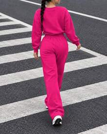 Women Sweatpants - Hot Pink - View 4