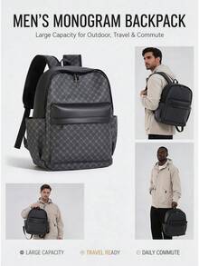 BEIQIANDAI Men's Fashion Vintage Large Capacity Backpack, Essential For Travel And Commuting, - Upgraded Version - View 1