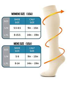 6 Pairs Unisex Compression Socks, Soft Lightweight Over-The-Knee Tube Socks, Low-Pressure Socks - Multicolor - View 4