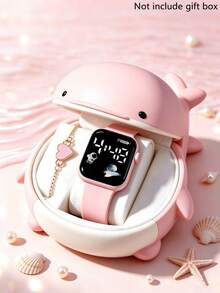 2Pcs/Set Minimalist Fashion Girl's Square Digital LED Display With Heart Element Jewelry Set, Suitable For Multiple Occasions, Also The Most Unique Gift Choice For Girls On Halloween, Christmas, Anniversary And Other Important Holidays (Gift Box Not Included) - Multicolor - View 9