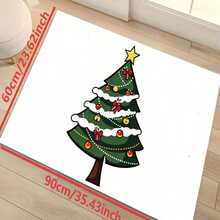 1pc New Christmas Best-Seller - Daily Decoration - Holiday Decoration - Christmas - White Background Christmas Tree Rug, Suitable For Living Room, Bedroom, Indoor - Machine Washable - Flannel Material, Delicate Texture, Comfortable To Skin, No Pilling, Easy Care, Odorless - Perfect For Home Decor, Room Decor, Living Room Rug, Bedroom Rug, Bathroom Rug, Kitchen Rug, Area Rug, Hotel Decor - Area Rug, All Season - Multicolor - View 12