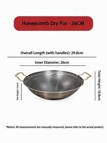Stainless Steel Honeycomb Non-Stick Stir-Fry Pan, Dual Handle Wok, Compatible With Induction Cooktop And Gas Stove Kitchen Cookware - View 12