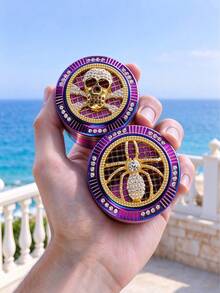 1pc 52mm Colorful Insect Design 4-Layer Zinc Alloy Metal Herb Grinder, Smoking Accessory Crusher - Colorful - View 2