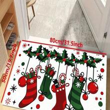 1pc New Christmas Best-Seller - Daily Decor - Holiday Decor - Christmas - Christmas Stocking Gift Rug, Suitable For Living Room, Bedroom, Indoor - Machine Washable - Flannel Material, Delicate Texture, Comfortable To Skin, No Pilling, Easy Care, Odorless - Perfect For Home Decor, Room Decor, Living Room Rug, Bedroom Rug, Bathroom Rug, Kitchen Rug, Area Rug, Hotel Decor - Area Rug, All Season - Multicolor - View 11