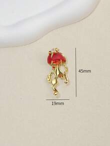 2pcs Gold Plated Copper Jellyfish Charm, Translucent Resin Pendant With Rhinestone Star, DIY Earring Necklace Bracelet Jewelry Making Supply - Jellyfish - View 10