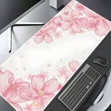 1pc Pink Cherry Blossom Pattern Large Extended Gaming Mouse Pad, Non-Slip Rubber Base, Stitched Edges, Keyboard & Mouse Desk Mat, Suitable For Office, Home, Gaming, Study, Exquisite Gift - View 10