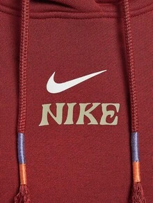 Nike 女款CNY連帽運動休閒長袖針織寬鬆衛衣 - 紅色 - 查看 3