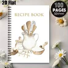 Subject Notebook Personal Organizers 1pc Fun Recipe Spiral Notebook Diary - Colorful Highland Cow And Kitchen Design With Butterfly Accents, Recipe Organizer For Healthy Recipes, Dessert Baking, Home Cooking - Gift For Women And Men - One Book (50 Pages, 100 Pages) - View 7