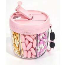 Portable 7-Compartment Vitamin Supplement Storage Box, Energy Booster Capsule Organizer With Anti-Confusion Design - View 7