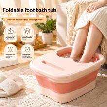 Premium Foldable Foot Bath Basin, Random Color, With Non-Slip Massage Points And Soft Phone Holder, Durable Foot Soak Bucket, Foot Washing Tub, Home Use Foldable Foot Basin, Bathroom Accessory, Gift Item, - Multiple Styles - View 7