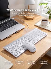 Acer OKW228 Wired Keyboard, 108-Key Ultra-Slim Office Keyboard, Scissor-Switch Key Structure, Laptop-Style Typing Feel, Low-Noise Keys, USB Plug-And-Play, Compatible With Desktop And Laptop Computers. Includes 1:1 Custom Dust Cover - View 6