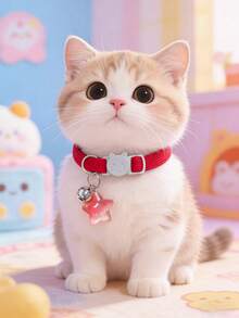 1 Macaron Color Corduroy Collar With Star Pendant And Bell, Adjustable Size, With Breakaway Safety Buckle Cat Collar, Dog Collar, Suitable For Kittens Puppies, Daily Decorative Pet Accessory - Multicolor - View 15