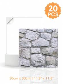 1/10/20Pcs 3D Faux Stone Wall Stickers, Peel And Stick Wall Panels, Self Adhesive Decorative Wall Tiles For Home Interior Decor - Wall Stickers - View 13