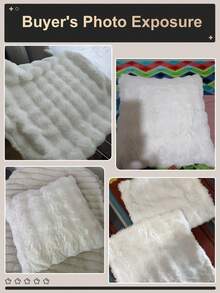 1/2/4pcs Luxury Faux Rabbit Fur Pillow Covers, No Pillow Insert, Warm Soft Comfortable, Fluffy Plush Home Decor Cushion Covers, Suitable For Living Room Sofa, Bedroom Bed, Large Decorative Pillow Covers, Machine Washable, Autumn Decor, White - White - View 5