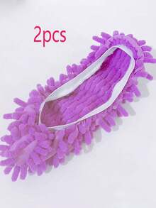1 Pair Chenille Slouchy Mop Slippers, Detachable & Washable Floor Mopping Foot Covers, Household Cleaning Dusting Shoe Covers - Multicolor - View 14