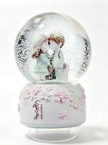 1pc Romantic Snowfall Ornament Room Decor Gift For Qixi Festival Creative Gift Birthday Gift For Girls Home Decor Desk Ornament - 1PC - View 5