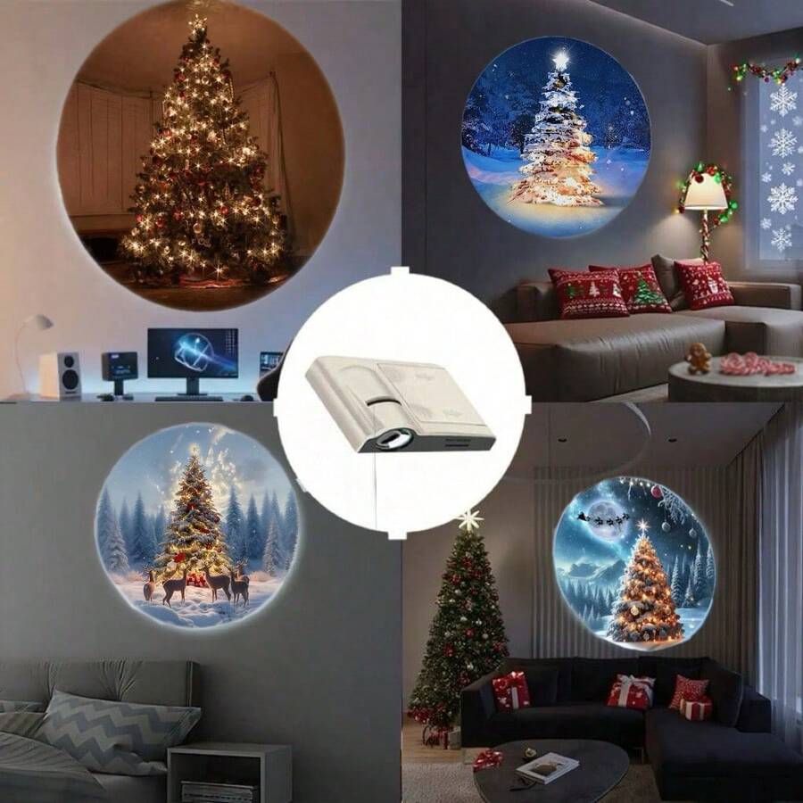 Atmosphere Christmas Tree LED Projector Light, Can Project Images On Bedroom Walls Or Ceiling, Suitable For Christmas Party Decoration, Birthday Gift And Valentine's Day Gift - Khaki - View 1