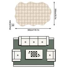 1PC Beige Geometric Patchwork Pattern Living Room Area Rug, Modern Minimalist Luxury Art Faux Cashmere Wavy Edge Machine Washable Carpet, Suitable For Daily Home/Housewarming/All Seasons Large Size Floor Mat, Aesthetic Home Decor - Multicolor - View 12
