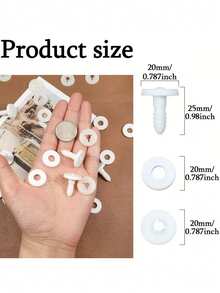 White Plastic Joint Components For Dolls, 12 Sets Of Various Sizes, Suitable For Making Bear Doll Limbs And Head Accessories - Multicolor - View 3