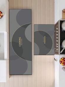1 Pc Geometry Pattern Kitchen Mat, 3.5 Mm Soft Rubber That Is Easy To Clean. Suitable For Corridors, Bathrooms, Living Rooms, Outdoor Door Mats, And Toilets. Useable Throughout The Year And For Various Holidays. - Multicolor - View 8