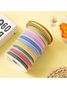 50 Yards Internet Celebrity Ins Style Plaid Ribbon Baking Cake Decoration Biscuit Gift Flower Packaging DIY Silk Ribbon - Multi-color - View 3