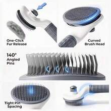 Cat Comb Pet Hair Remover For Cats And Dogs, Long Hair Grooming Brush, Shedding Hair Cleaner, Specialized Cat Comb - View 4