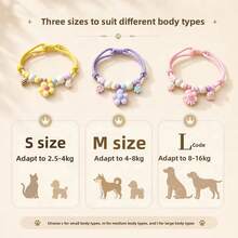 Pet Collar Camphor Wood Adjustable Cute Macaron Color Cute Collar - Pink - View 8