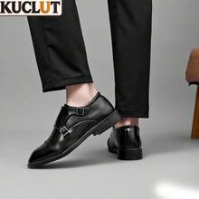 KUCLUT 2026 New All-Season Men's British Style Square Toe Derby Shoes, Niche Business Formal Shoes (PU Leather) - Black - View 5
