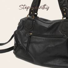 Solid Color Washed PU Leather, Zipper Closure, Multi-Pocket Design, Women's Shoulder Crossbody Bag, Casual & Practical, Suitable For Daily Life - Black - View 5